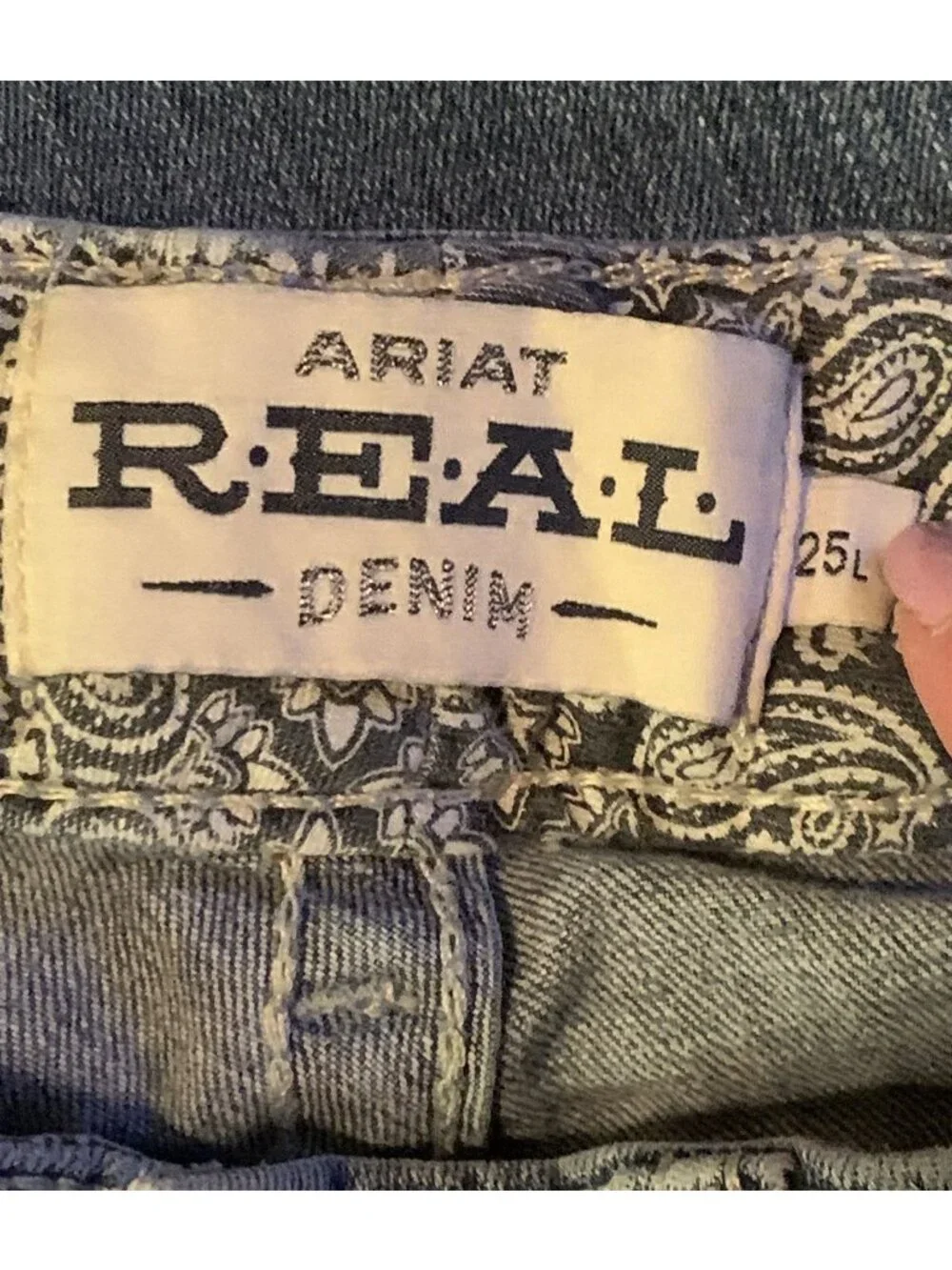 25L /27x 34 Ariat REAL Denim Tall Long Women's Mid-Rise Straight Jeans Rainstorm